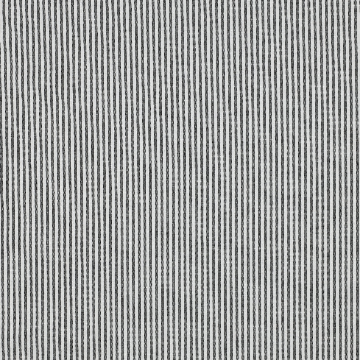 Black Fine Yarn Dyed Cotton Stripe