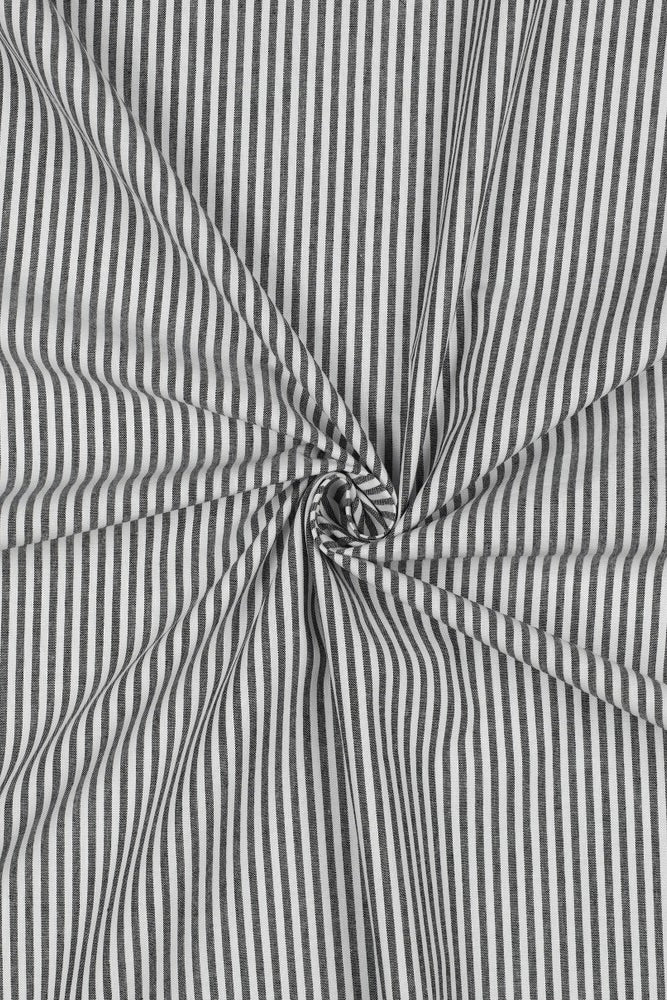 Black Fine Yarn Dyed Cotton Stripe