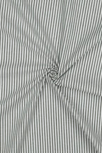 Dark Green Fine Yarn Dyed Cotton Stripe