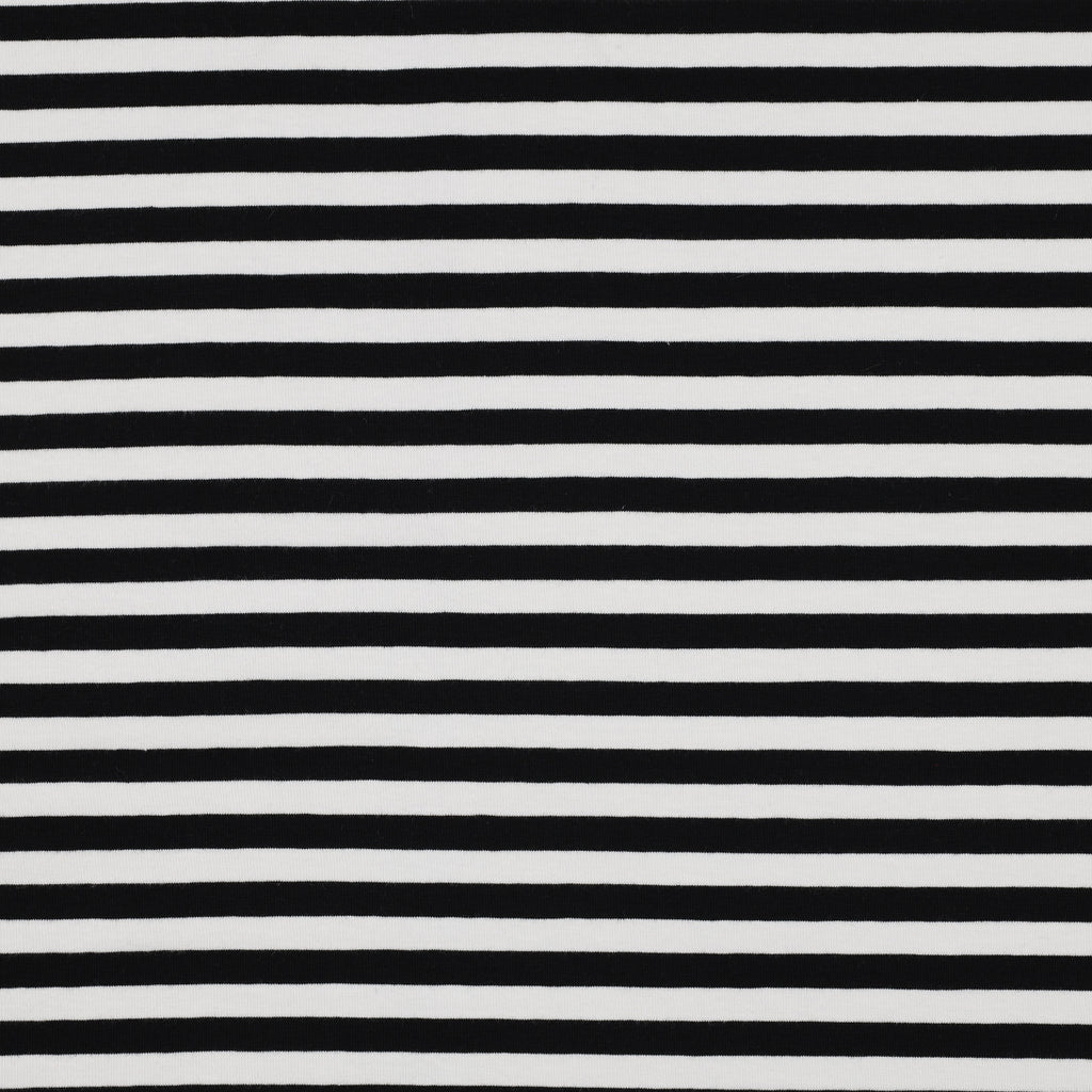 Black & White Striped Cotton Jersey