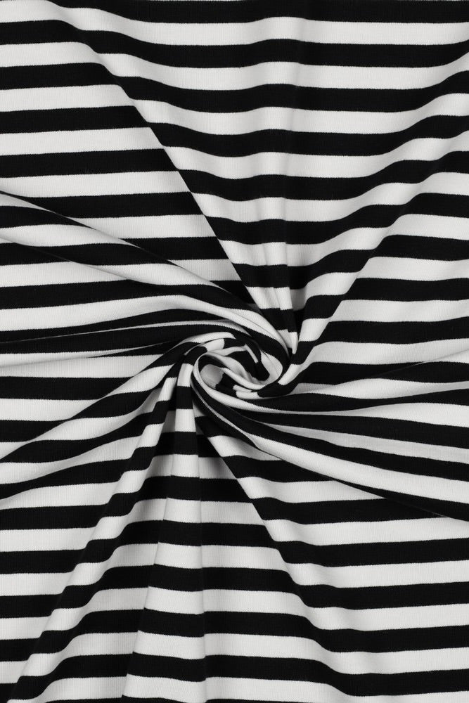 Black & White Striped Cotton Jersey