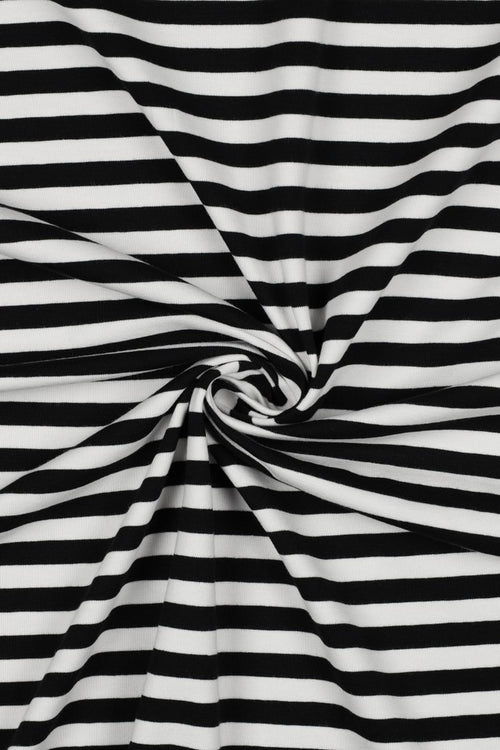 Black & White Striped Cotton Jersey