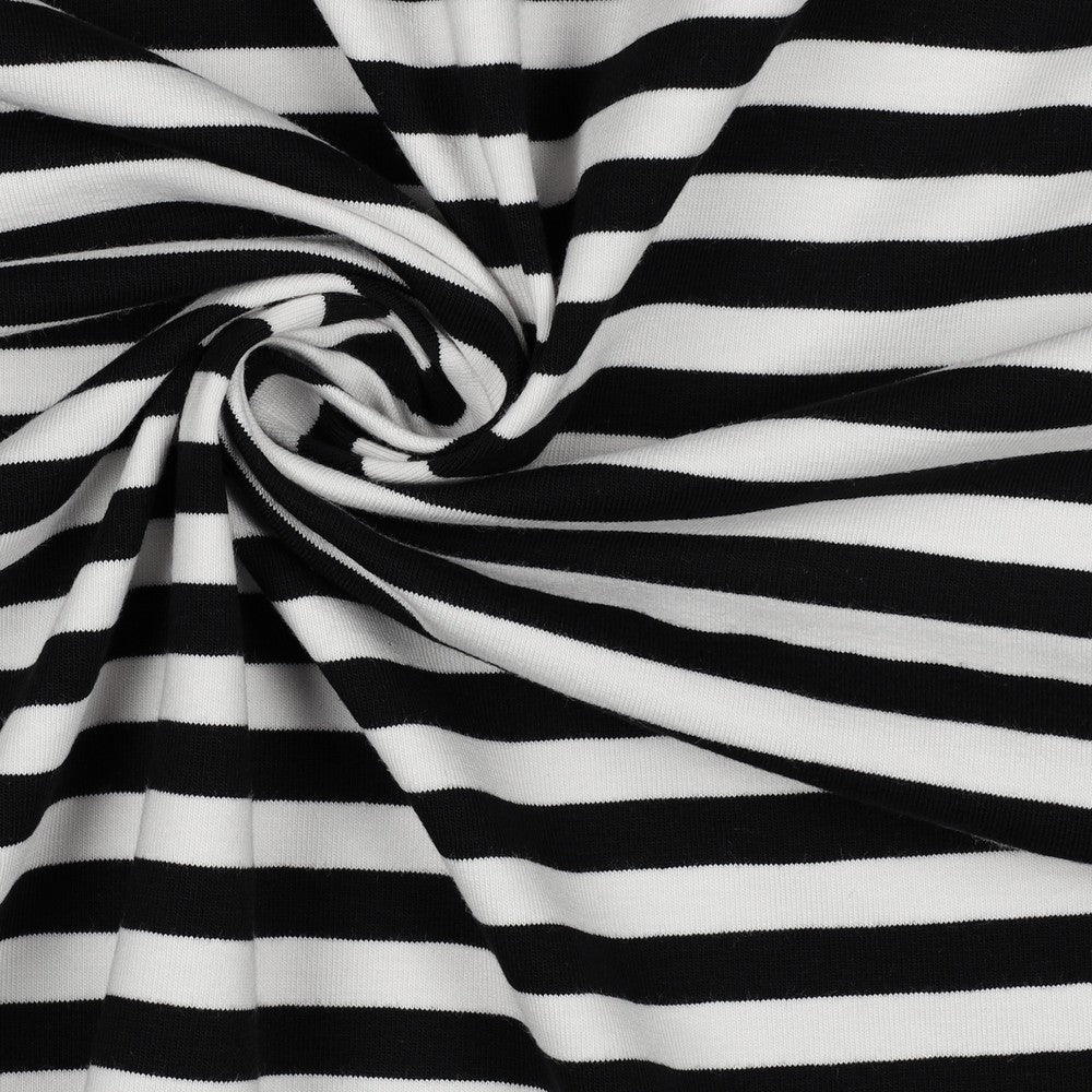 Black & White Striped Cotton Jersey