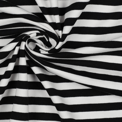 Black & White Striped Cotton Jersey