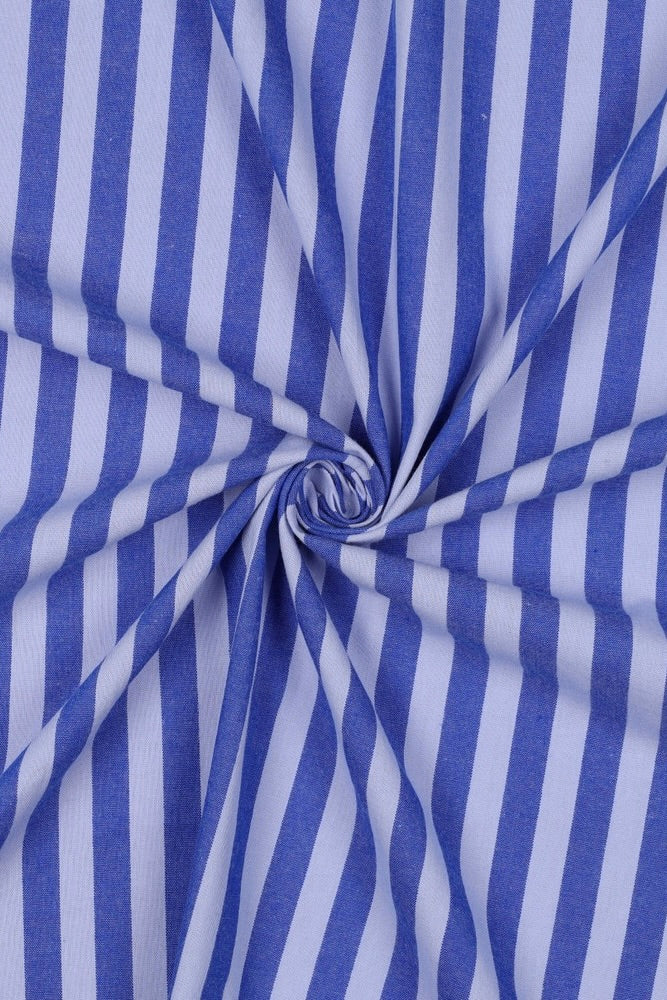 Blue Yarn Dyed Cotton Stripe