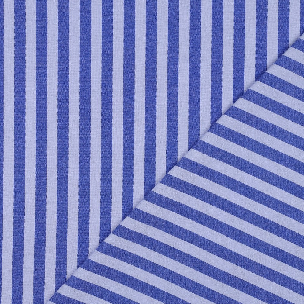 Blue Yarn Dyed Cotton Stripe