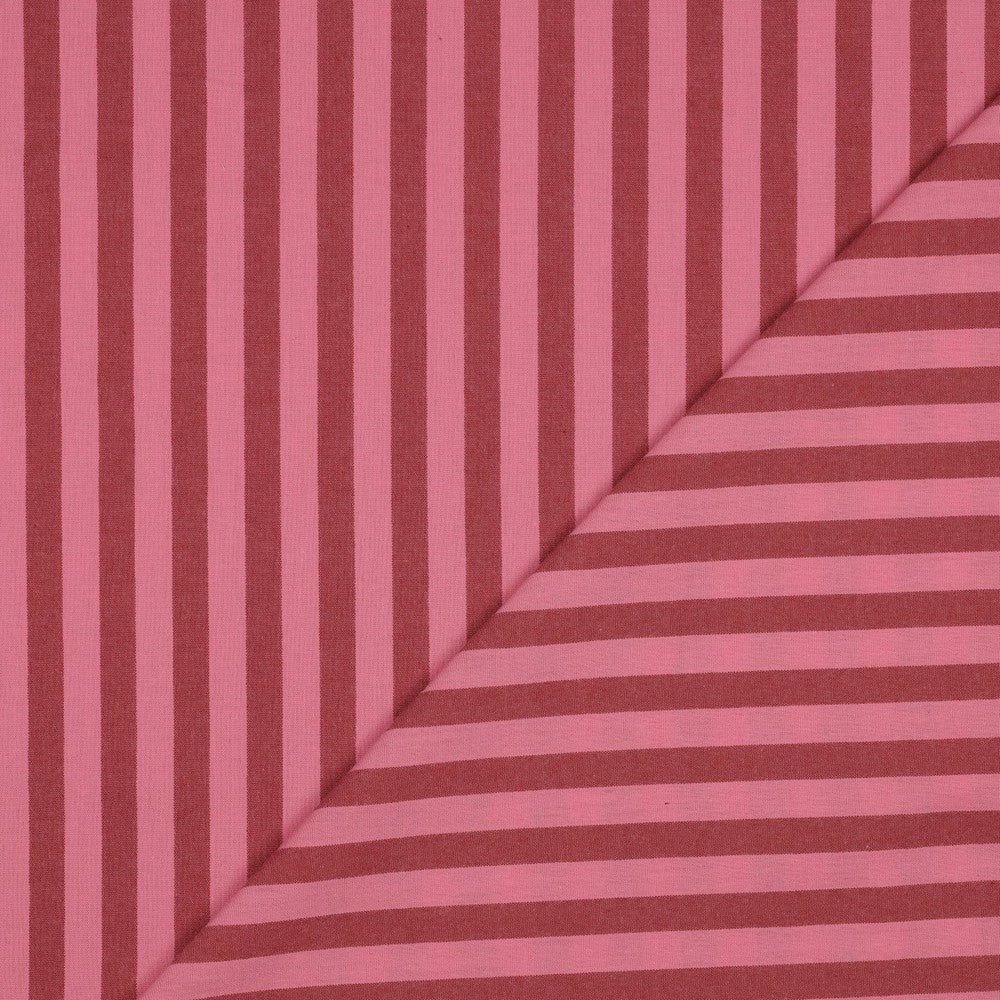 Pink & Mauve Yarn Dyed Cotton Stripe