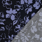 Cotton Satin | Navy Flowers