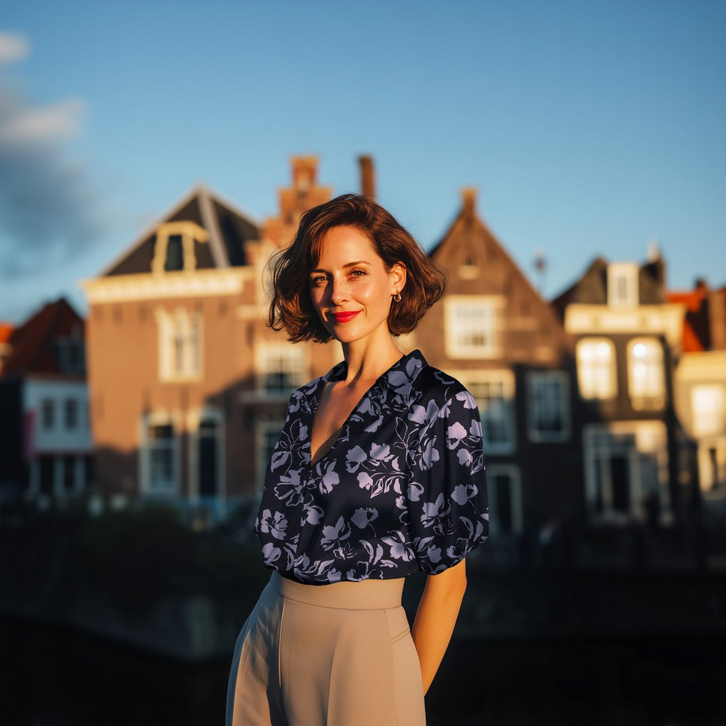 Cotton Satin | Navy Flowers