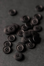 Black Cotton Button | 15mm