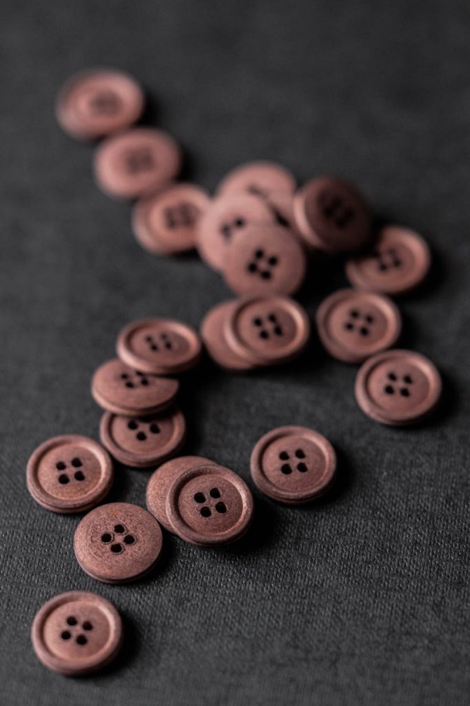 Oxblood Cotton Button | 15mm