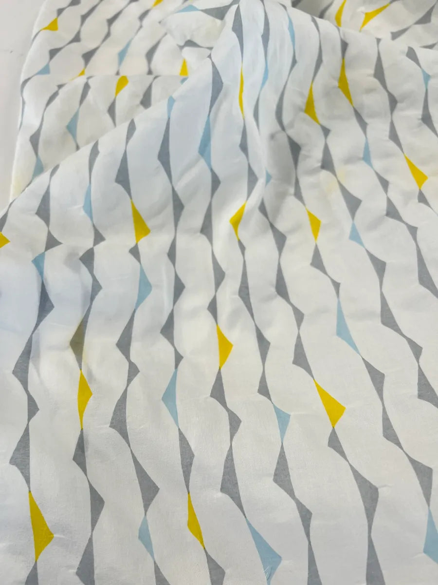 Retro Geo Crinkle Cotton