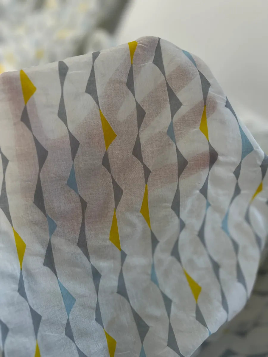 Retro Geo Crinkle Cotton