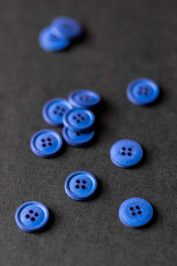 Cobalt Cotton Button | 15mm