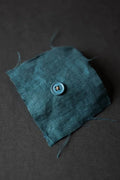 Mid Teal Cotton Button | 15mm