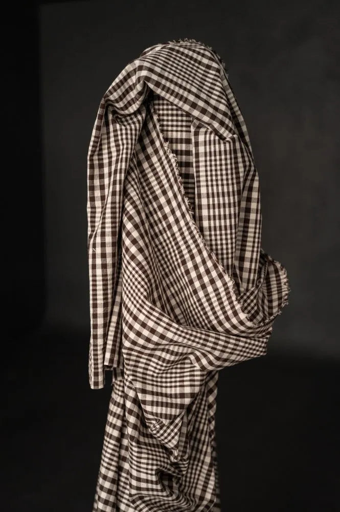 Log Cabin Organic Cotton/Linen Check