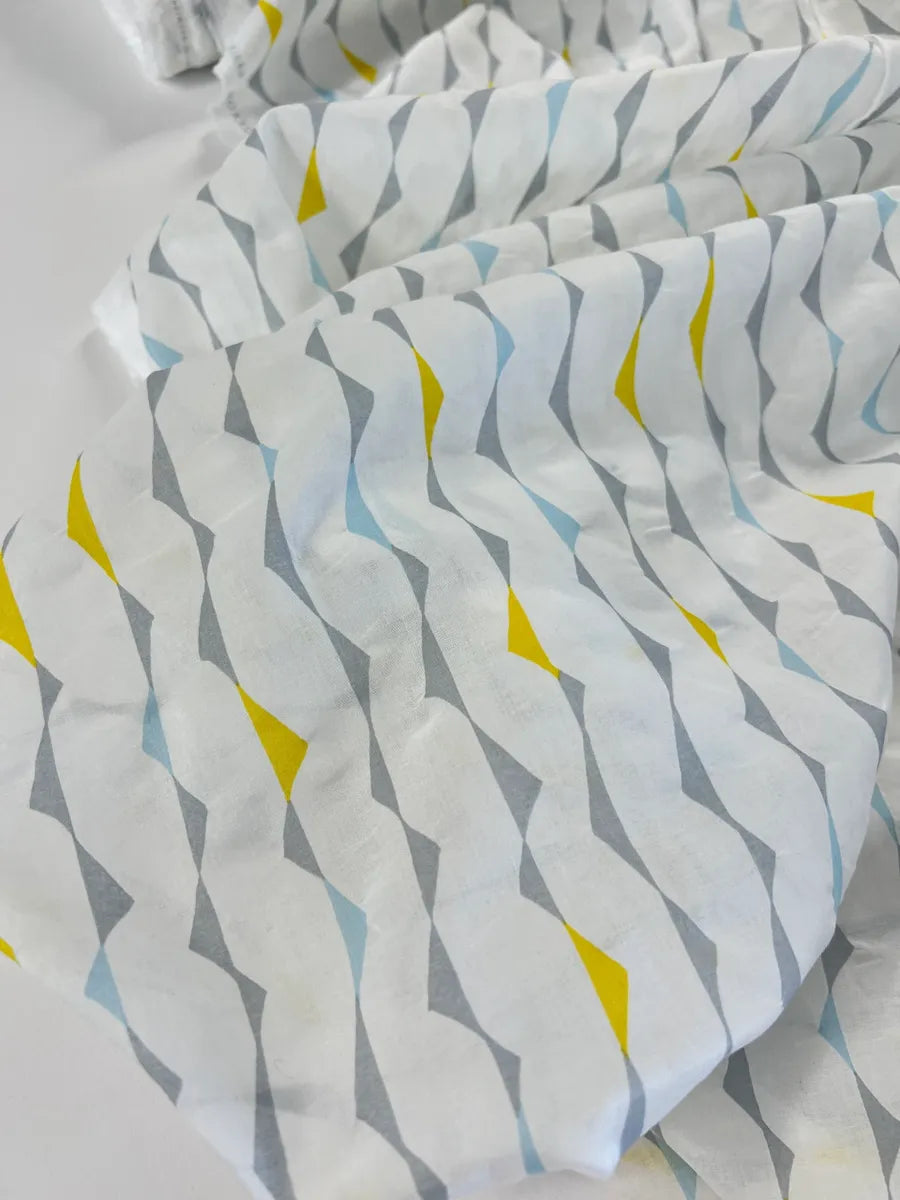 Retro Geo Crinkle Cotton