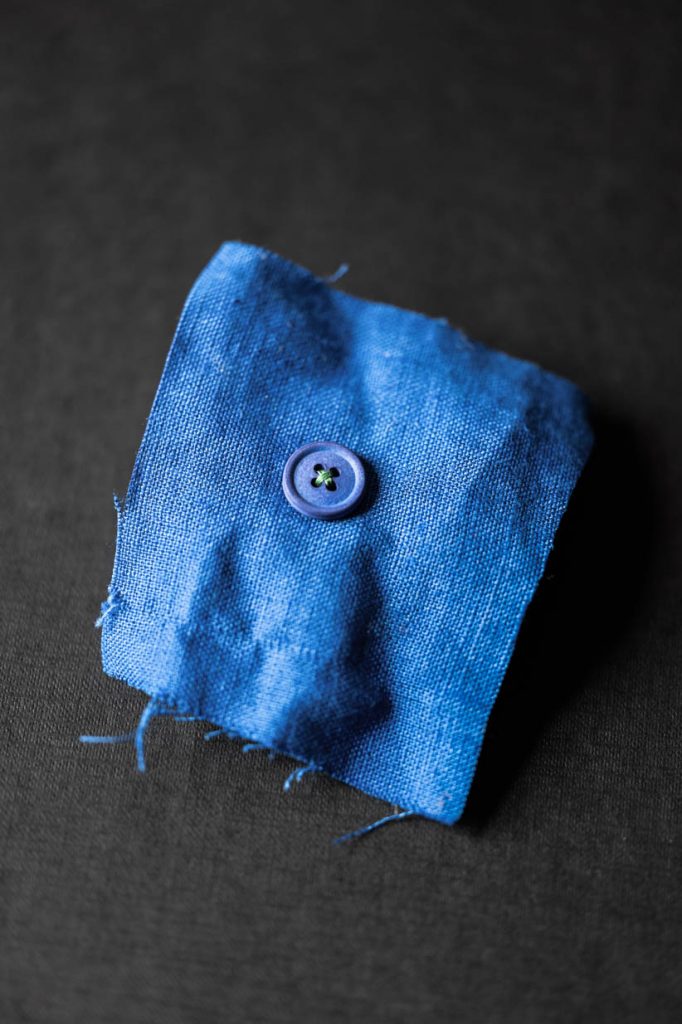 Cobalt Cotton Button | 15mm