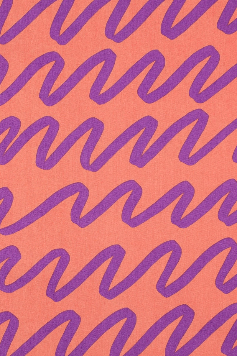 Making Waves Coral Fine Poplin