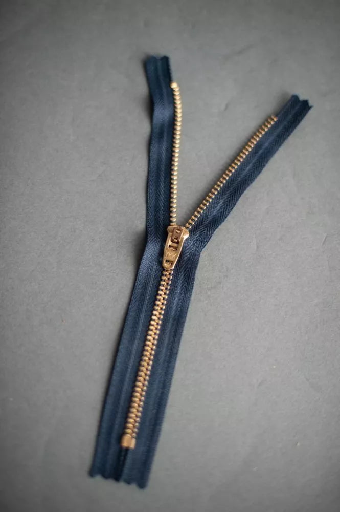 17.5cm Navy Jeans Zip