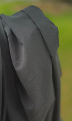 Ash Black Organic Washed Lawn Cotton