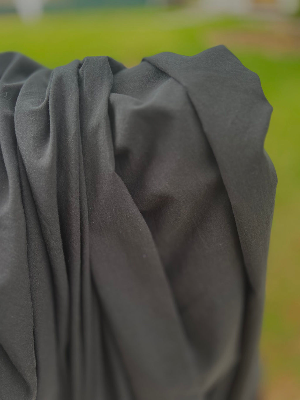 Ash Black Organic Washed Lawn Cotton