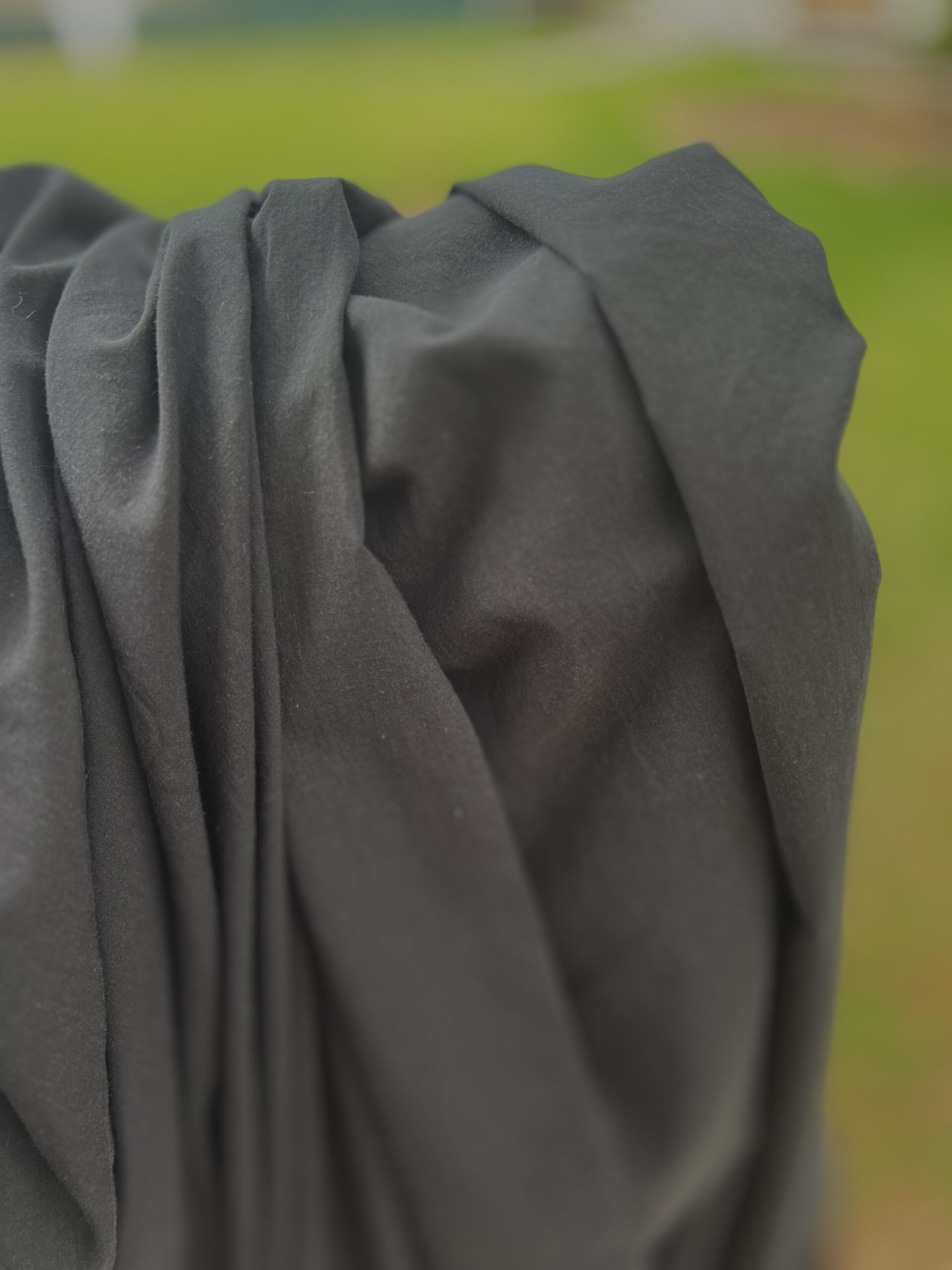 Ash Black Organic Washed Lawn Cotton