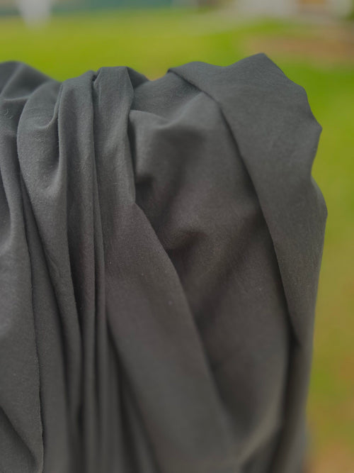 Ash Black Organic Washed Lawn Cotton