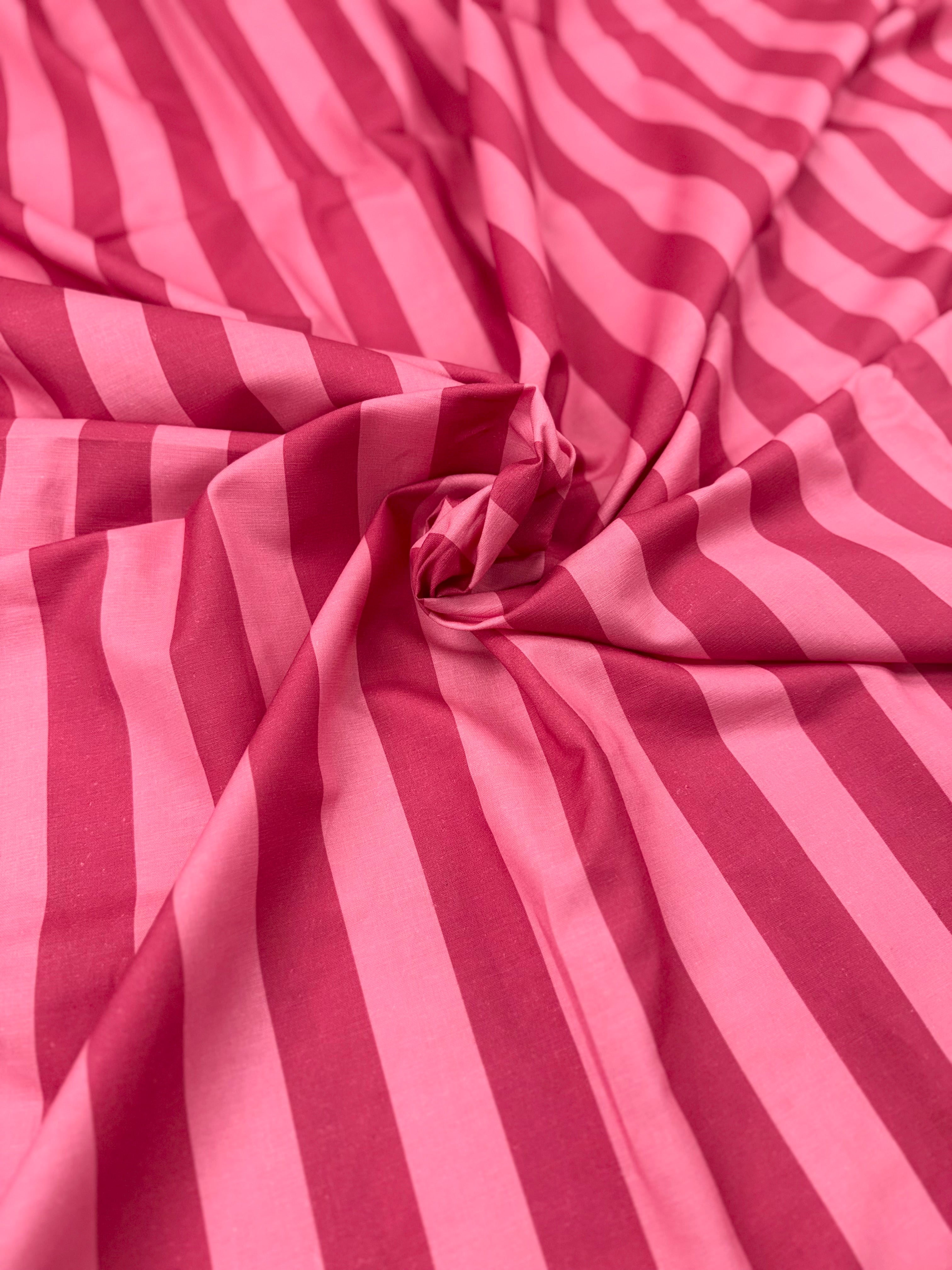 Melon Bold Stripe Cotton/Linen