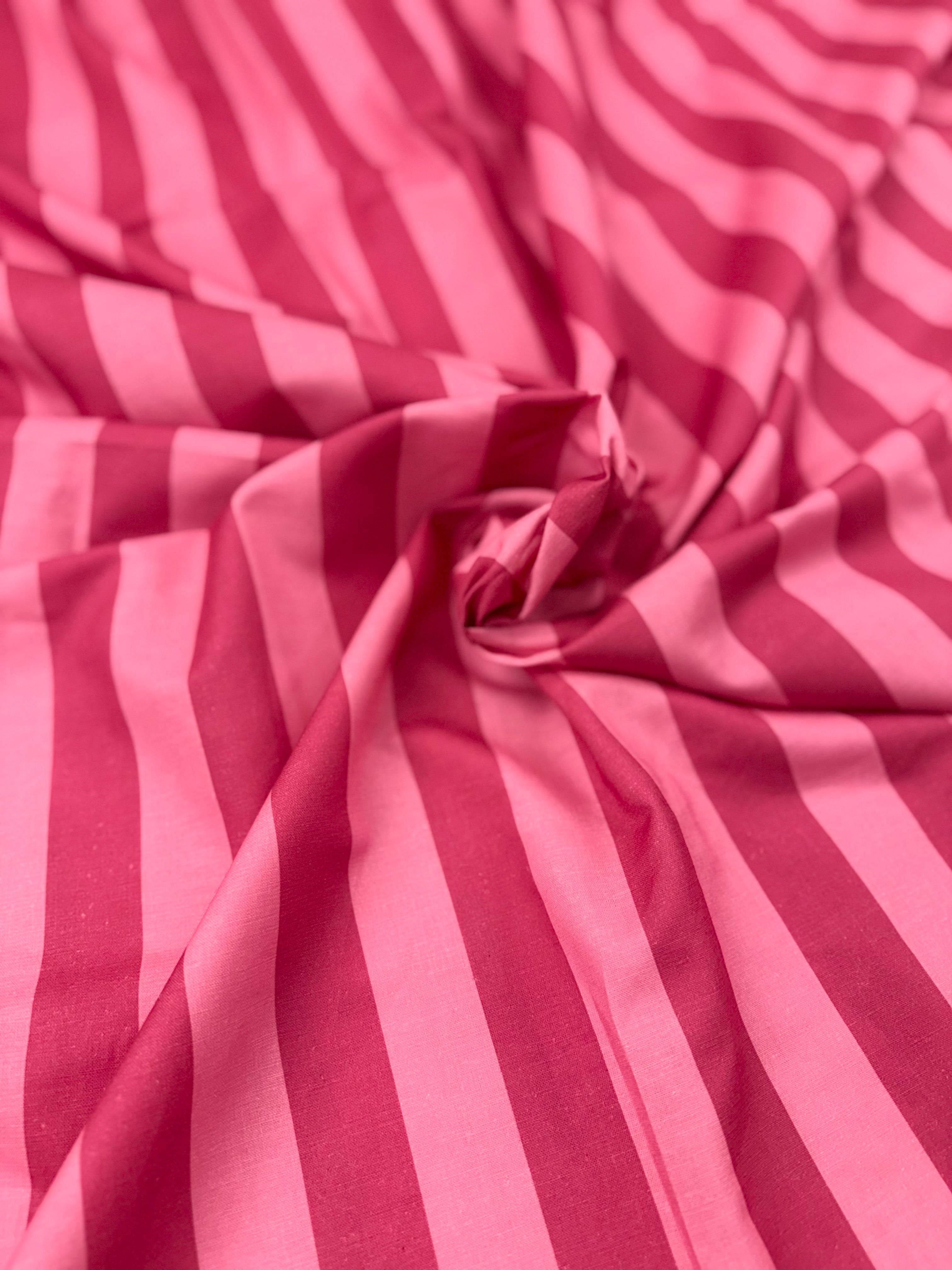 Melon Bold Stripe Cotton/Linen