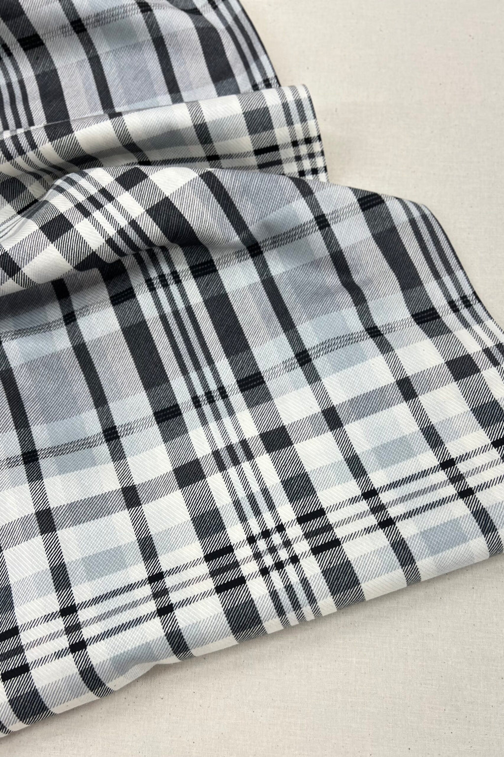 Black Plaid Japanese Cotton Twill