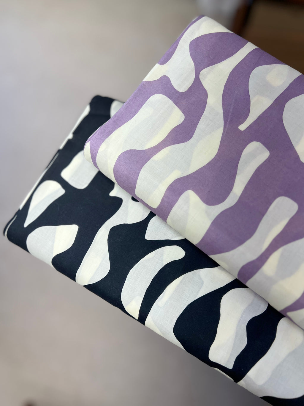 Lilac & White Cotton Voile