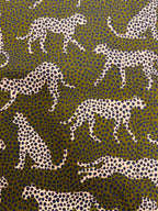 Spot the Cheetah Olive Sateen