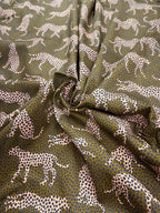 Spot the Cheetah Olive Sateen