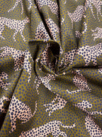 Spot the Cheetah Olive Sateen