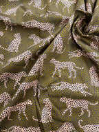 Spot the Cheetah Olive Sateen