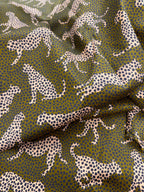 Spot the Cheetah Olive Sateen