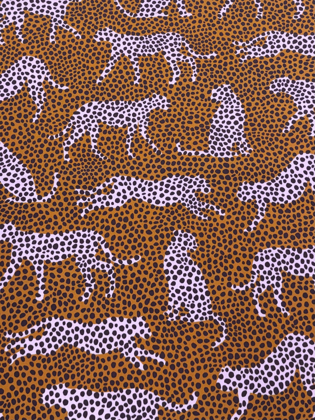 Spot the Cheetah Ochre Sateen