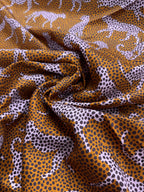 Spot the Cheetah Ochre Sateen