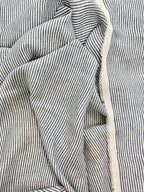 European Washed Linen | White & Blue Stripe