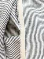 European Washed Linen | White & Blue Stripe