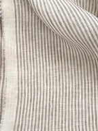European Washed Linen | White & Beige Stripe