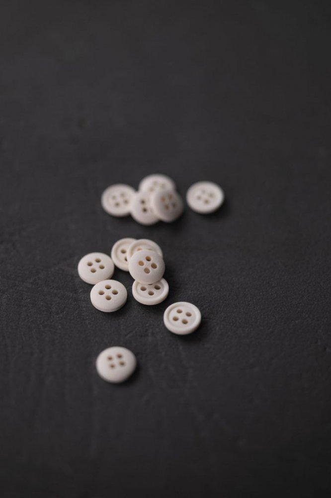 White Cotton Button | 15mm