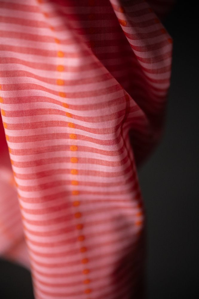 Pink Lumiere Striped Indian Cotton