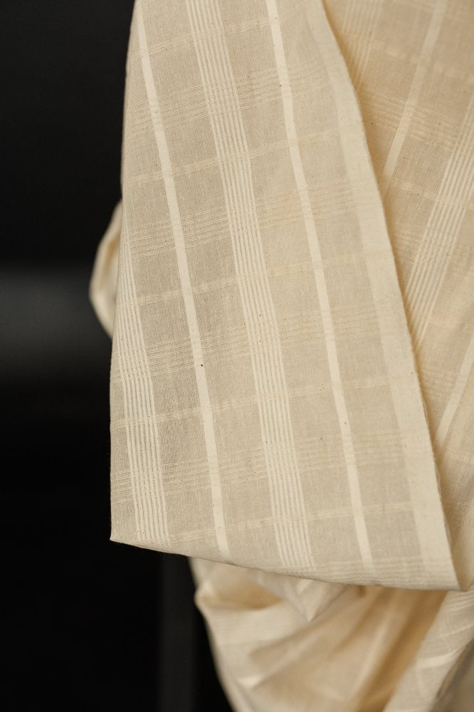 Textured Check Natural Indian Cotton