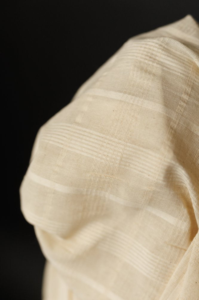 Textured Check Natural Indian Cotton