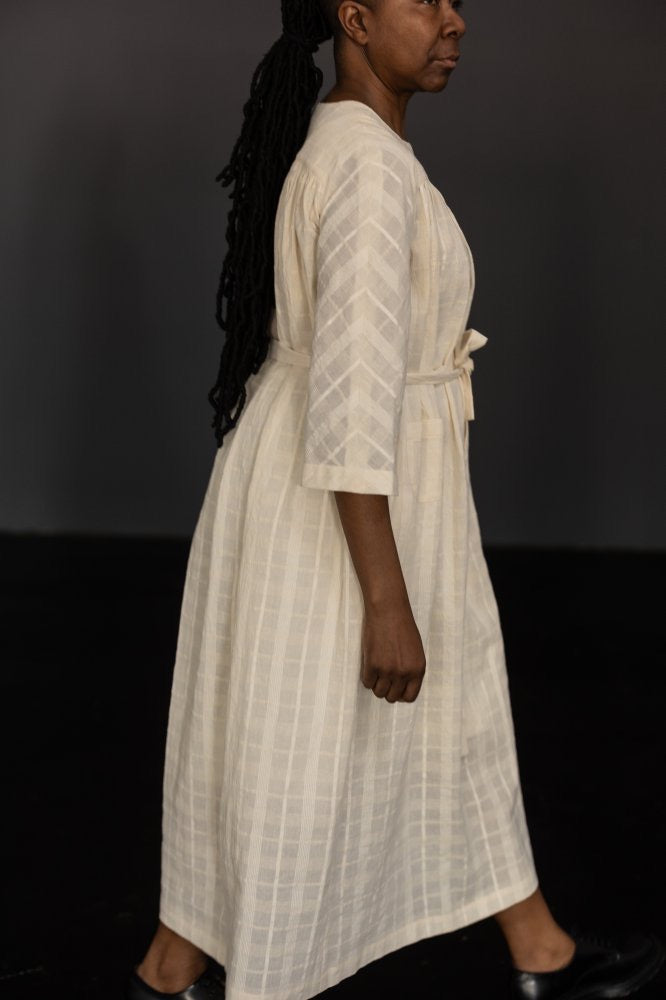 Textured Check Natural Indian Cotton