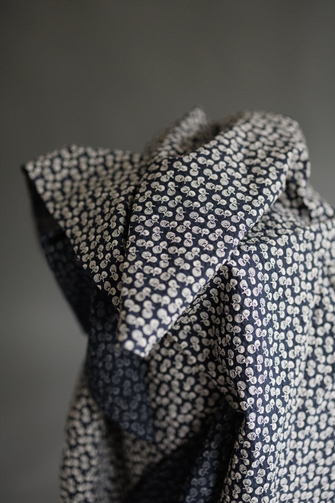 Navy Nut Donguri Organic Cotton Seersucker