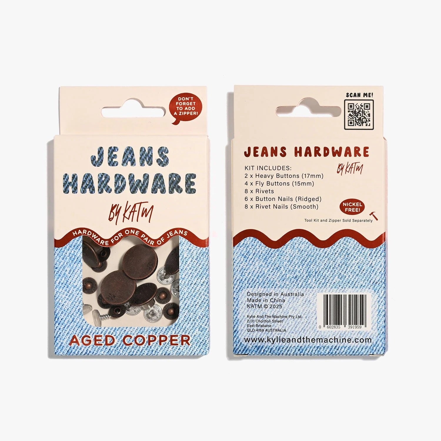 Jeans Hardware Kit | Various colours