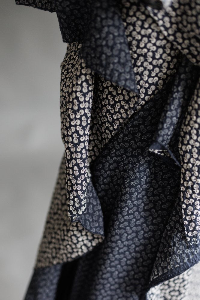 Navy Nut Donguri Organic Cotton Seersucker